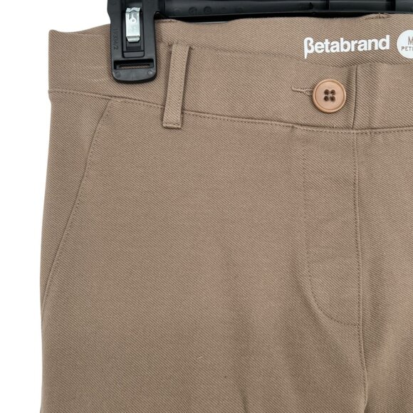 Betabrand Classic Dress Pants Yoga Pants Straight Tan Size Medium Petite - Picture 3 of 9